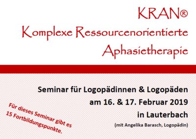 Seminar: KRAN® – Komplexe Ressourcenorientierte Aphasietherapie